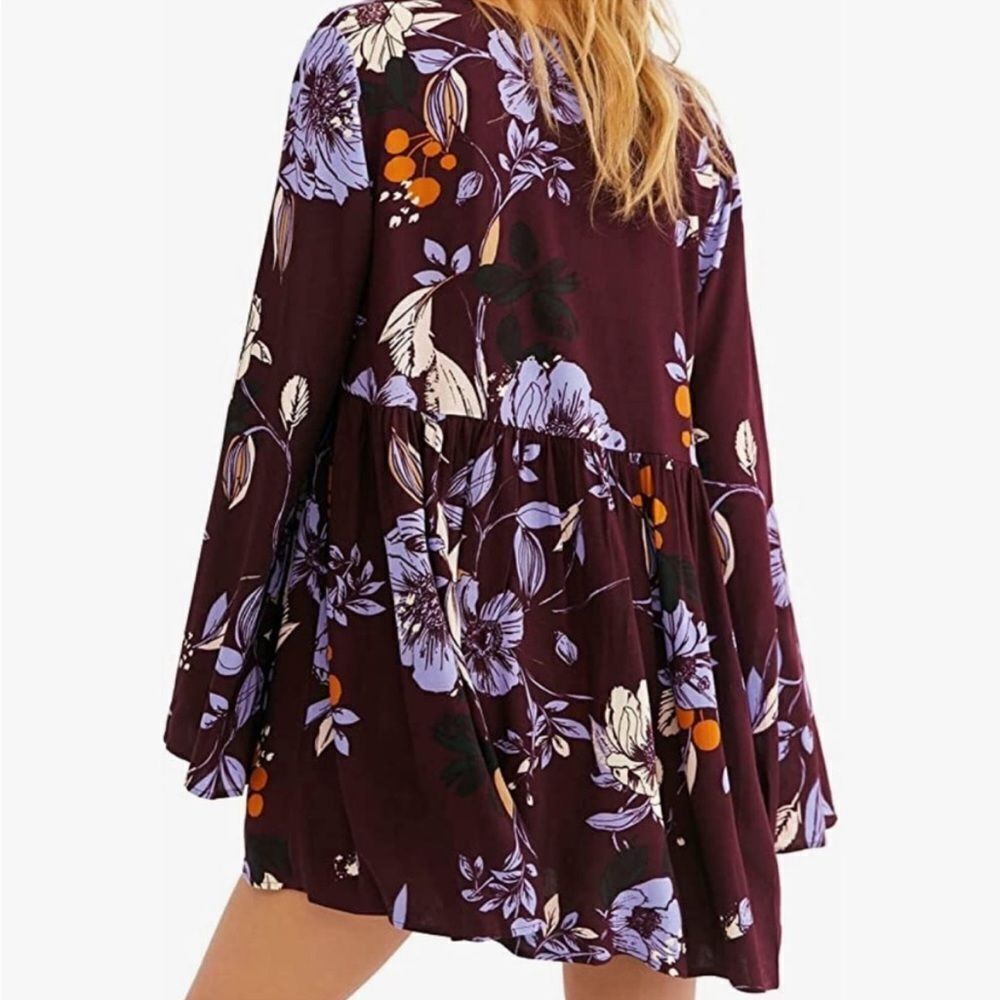 Free People Bella Bell Sleeve Boho Tunic Top Medium - Picture 3 of 12
